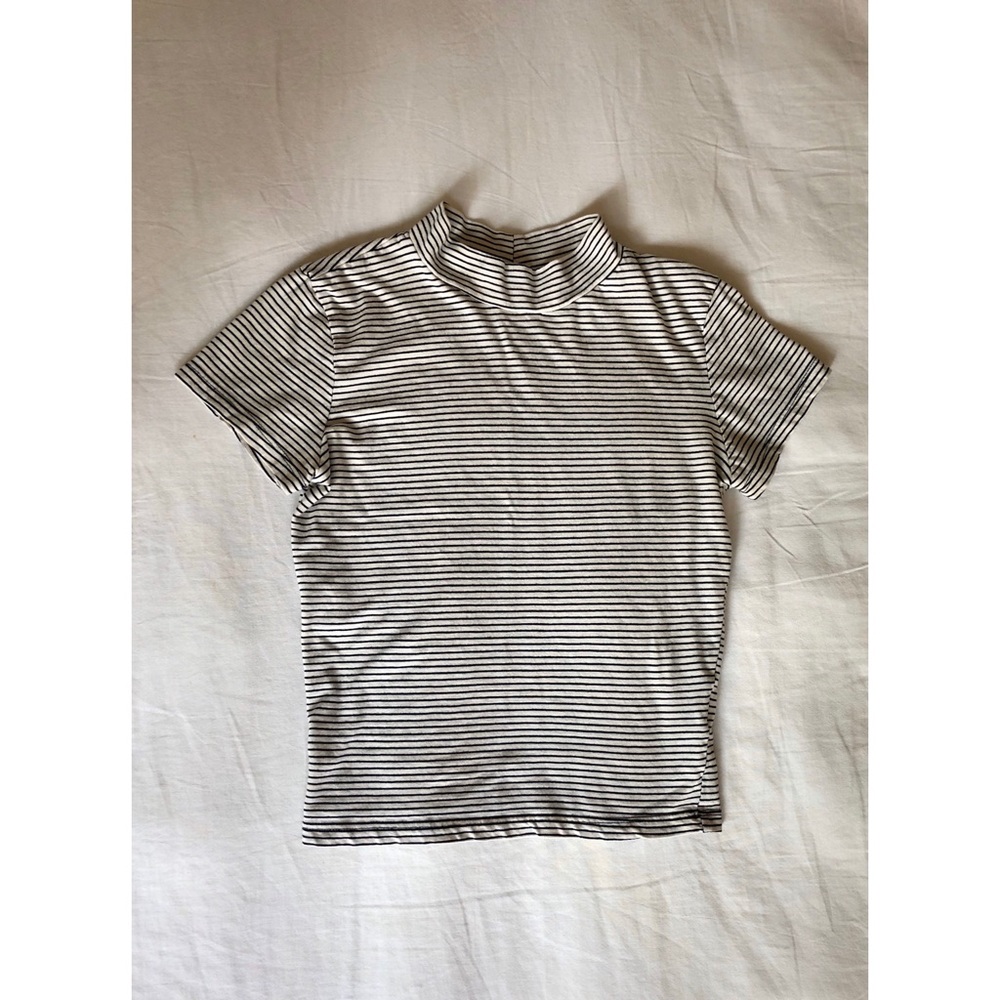 Striped UO Mock-Neck T-Shirt